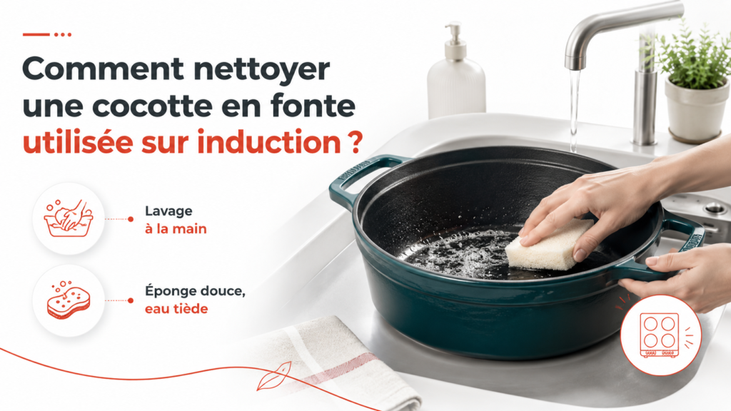 Comment nettoyer une cocotte en fonte utilisée sur induction