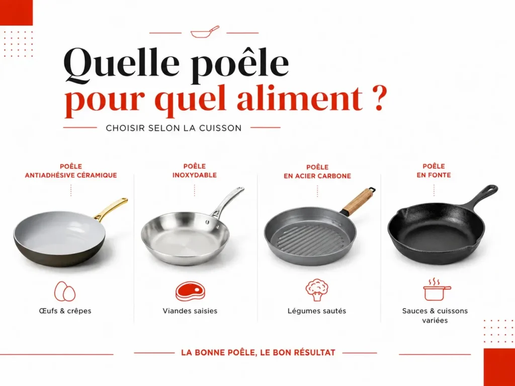 Quelle poêle utiliser selon les aliments