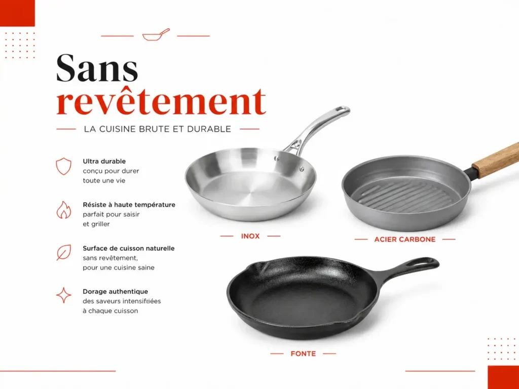 Qu’est-ce qu’une poêle sans revêtement